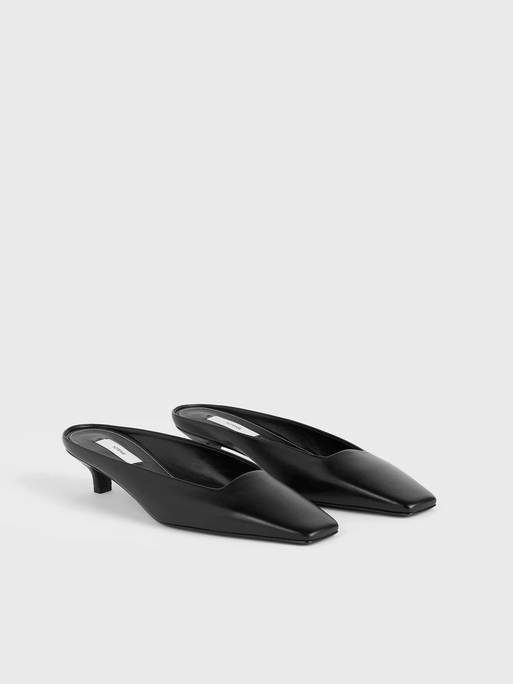 NWB Toteme Black Leather Mule Kitren Heels 40/9